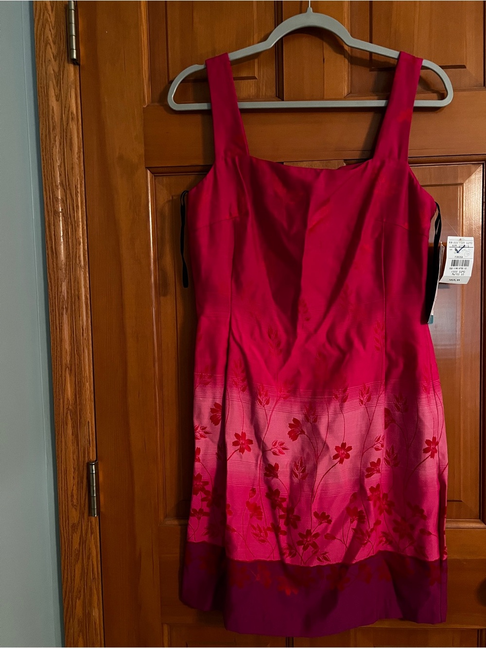 Vintage 90s Scarlett NWT Fuchsia Ombre Floral Jacquard Cocktail Dress 9/10